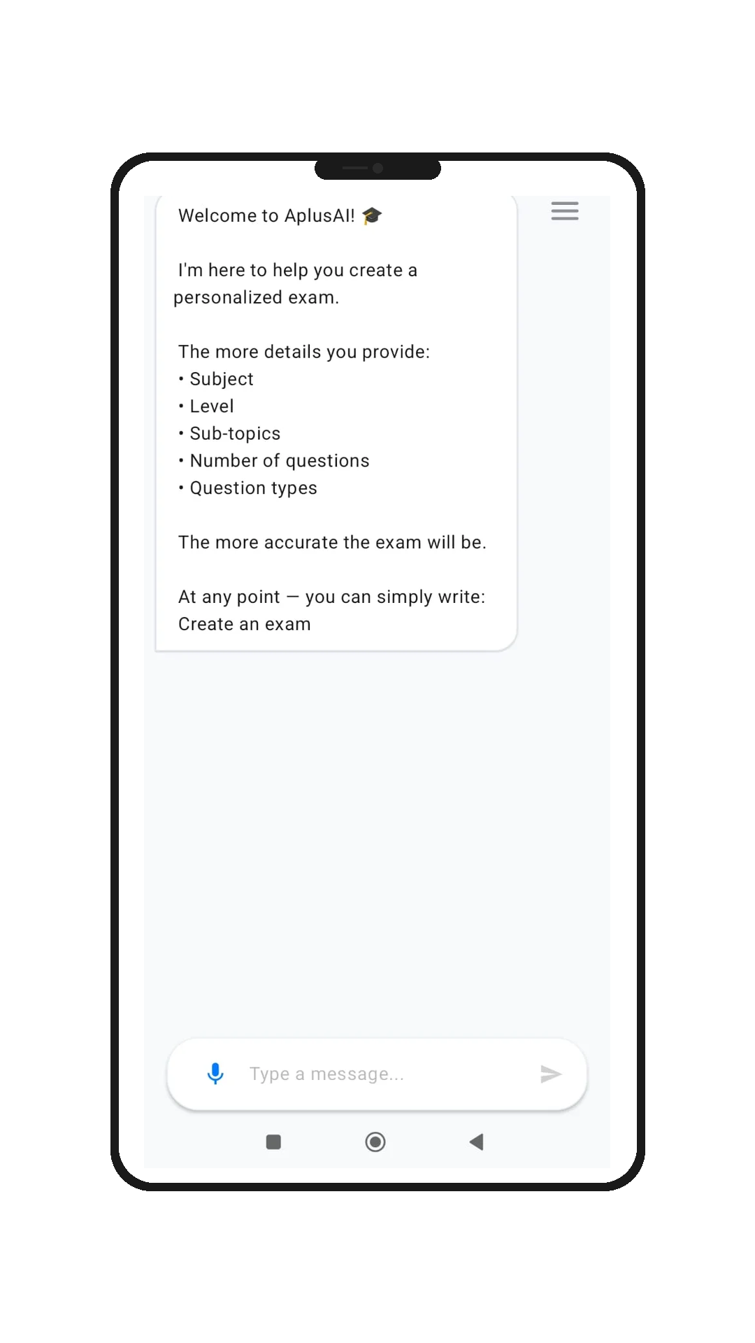 APlusAI welcome screen